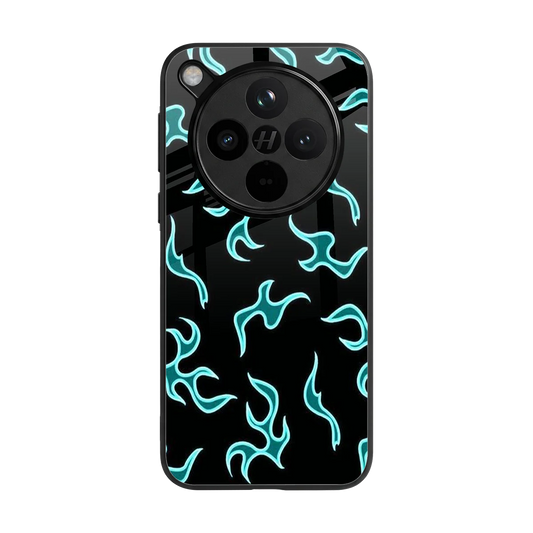 Lil Flames Black Blue back phone cover | glass case for oppo find x8