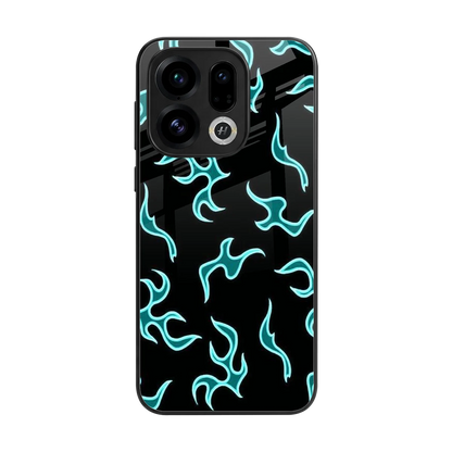 Lil Flames Black Blue back phone cover | glass case for oppo find x9