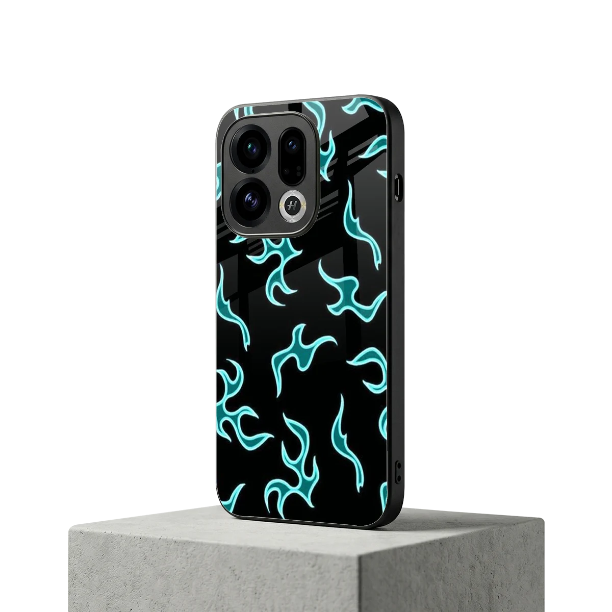 Lil Flames Black Blue oppo find x9 mobile cover | shockproof glass phone case