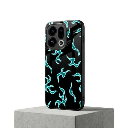 Lil Flames Black Blue oppo find x9 mobile cover | shockproof glass phone case