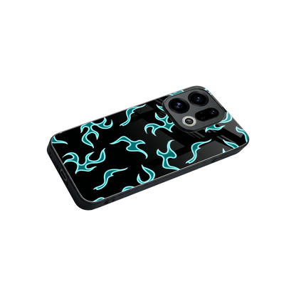 Lil Flames Black Blue stylish phone case for oppo find x9 | glossy glass and slim fit