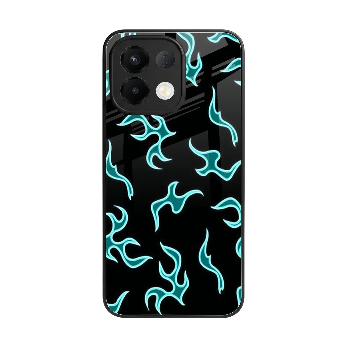 Lil Flames Black Blue back phone cover | glass case for oppo k13 5g