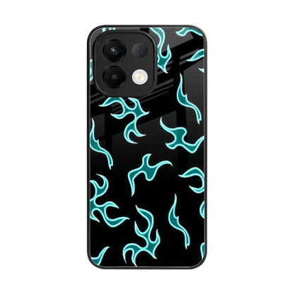 Lil Flames Black Blue back phone cover | glass case for oppo k13 5g