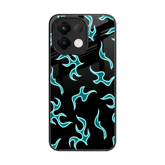 Lil Flames Black Blue back phone cover | glass case for oppo k13 5g