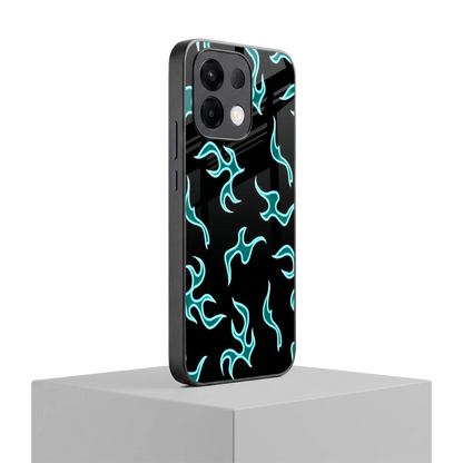 Lil Flames Black Blue oppo k13 5g mobile cover | shockproof glass phone case