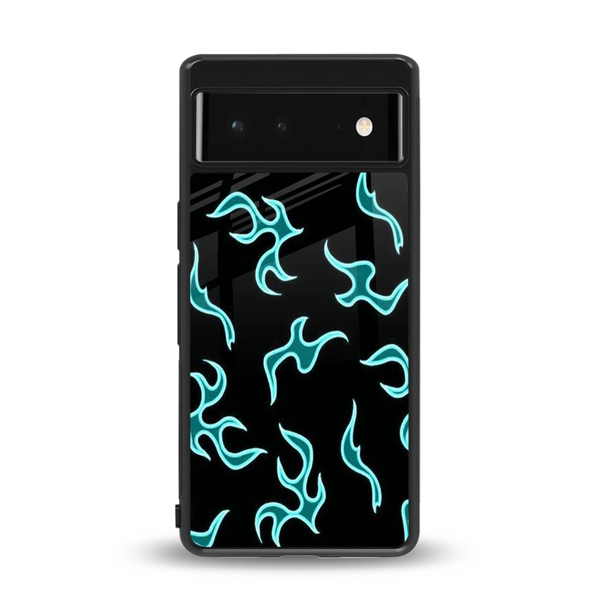 Lil Flames Black Blue back phone cover | glass case for google pixel 6