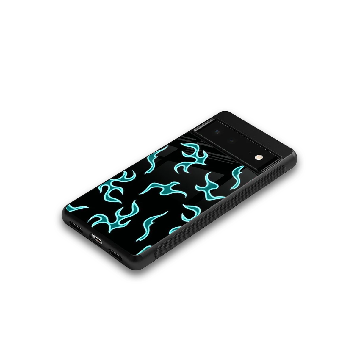 Lil Flames Black Blue google pixel 6 mobile cover | shockproof glass phone case