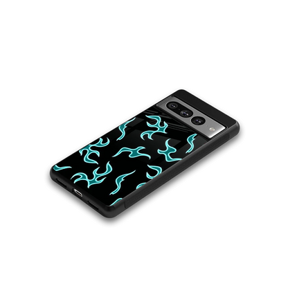 Lil Flames Black Blue google pixel 7 pro mobile cover | shockproof glass phone case