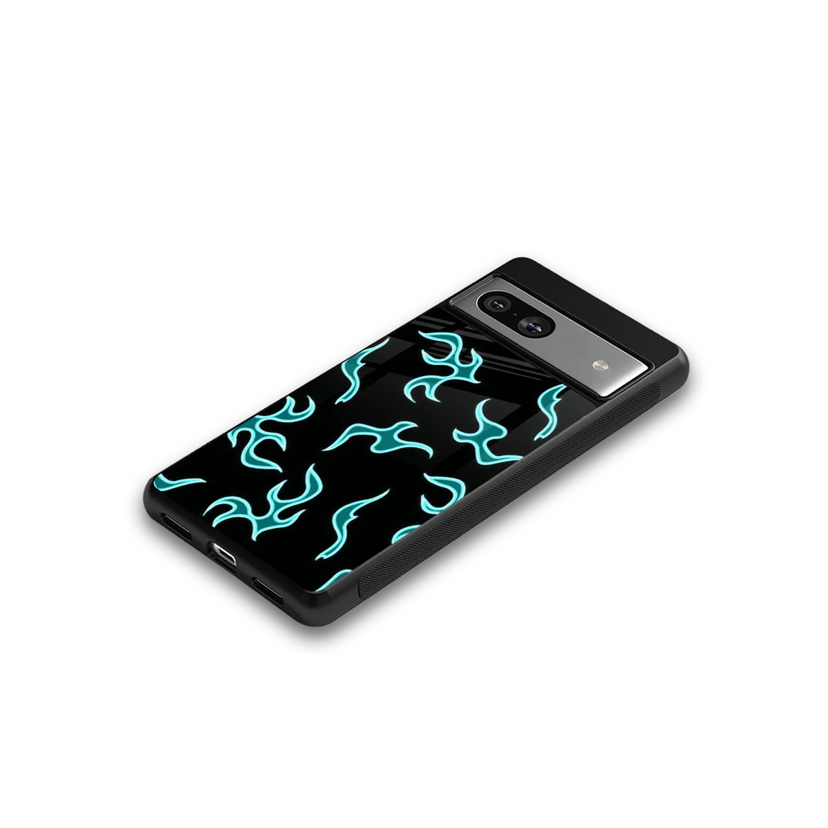 Lil Flames Black Blue google pixel 7 mobile cover | shockproof glass phone case