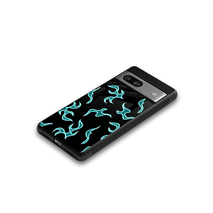 Lil Flames Black Blue google pixel 7 mobile cover | shockproof glass phone case