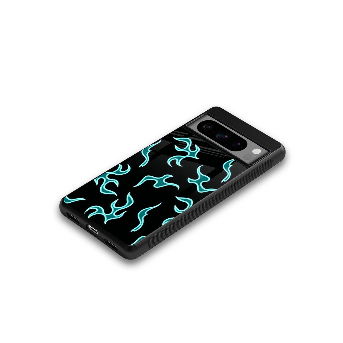 Lil Flames Black Blue google pixel 8 pro mobile cover | shockproof glass phone case