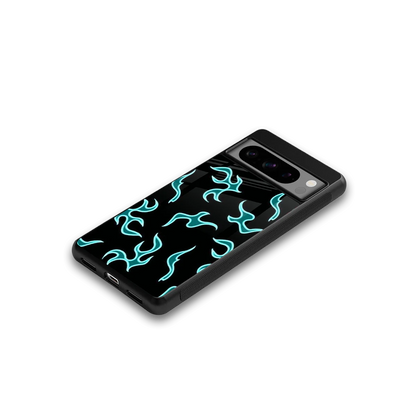 Lil Flames Black Blue google pixel 8 pro mobile cover | shockproof glass phone case