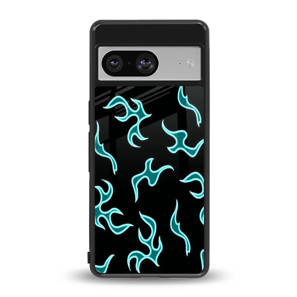 Lil Flames Black Blue back phone cover | glass case for google pixel 8