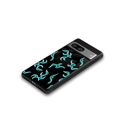 Lil Flames Black Blue google pixel 8 mobile cover | shockproof glass phone case