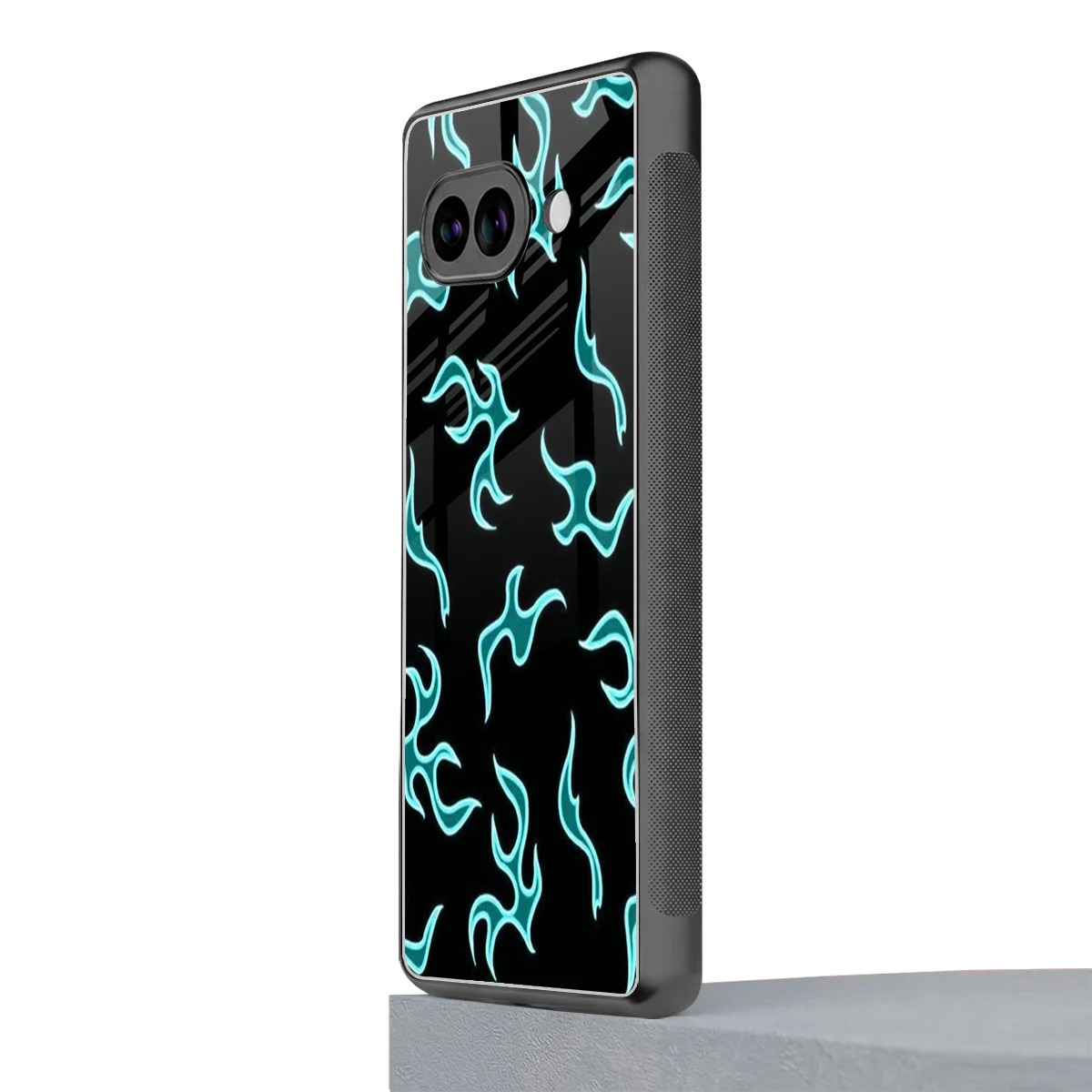 Lil Flames Black Blue google pixel 9a mobile cover | shockproof glass phone case