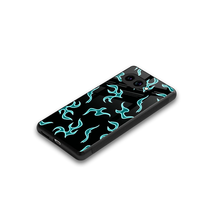 Lil Flames Black Blue stylish phone case for google pixel 9a | glossy glass and slim fit