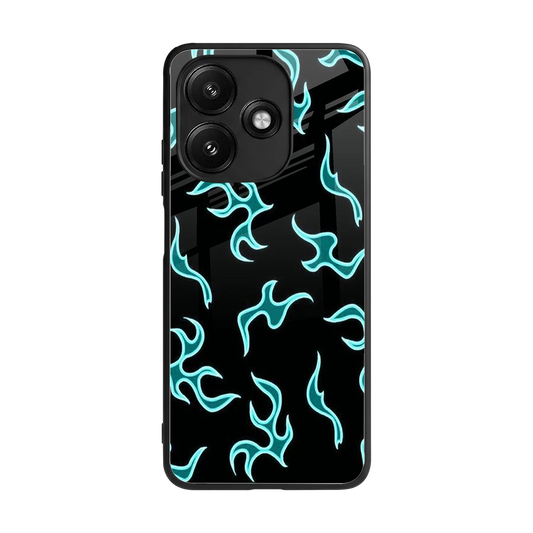 Lil Flames Black Blue back phone cover | glass case for redmi 12 5g