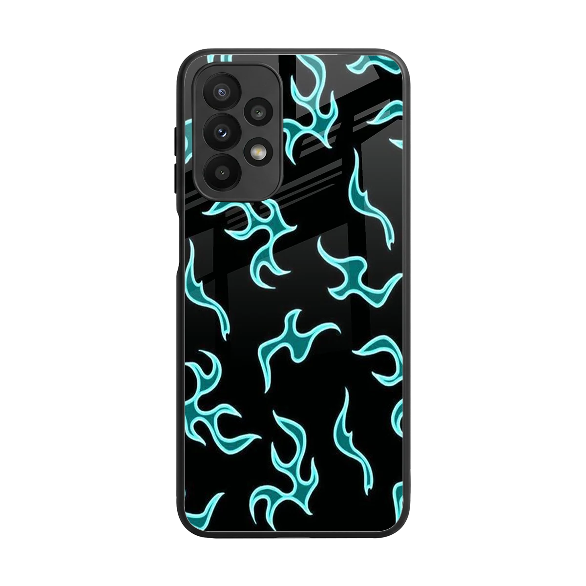 Lil Flames Black Blue back phone cover | glass case for samsung galaxy a23