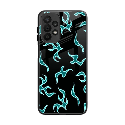 Lil Flames Black Blue back phone cover | glass case for samsung galaxy a23