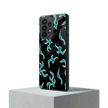Lil Flames Black Blue samsung galaxy a23 mobile cover | shockproof glass phone case