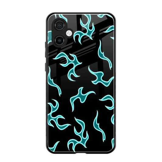 Lil Flames Black Blue back phone cover | glass case for samsung galaxy a06 5g