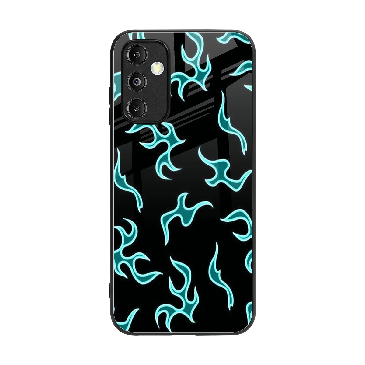 Lil Flames Black Blue back phone cover | glass case for samsung galaxy m14 5g