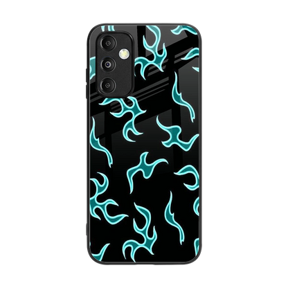 Lil Flames Black Blue back phone cover | glass case for samsung galaxy m14 5g