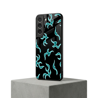 Lil Flames Black Blue samsung galaxy s22 mobile cover | shockproof glass phone case