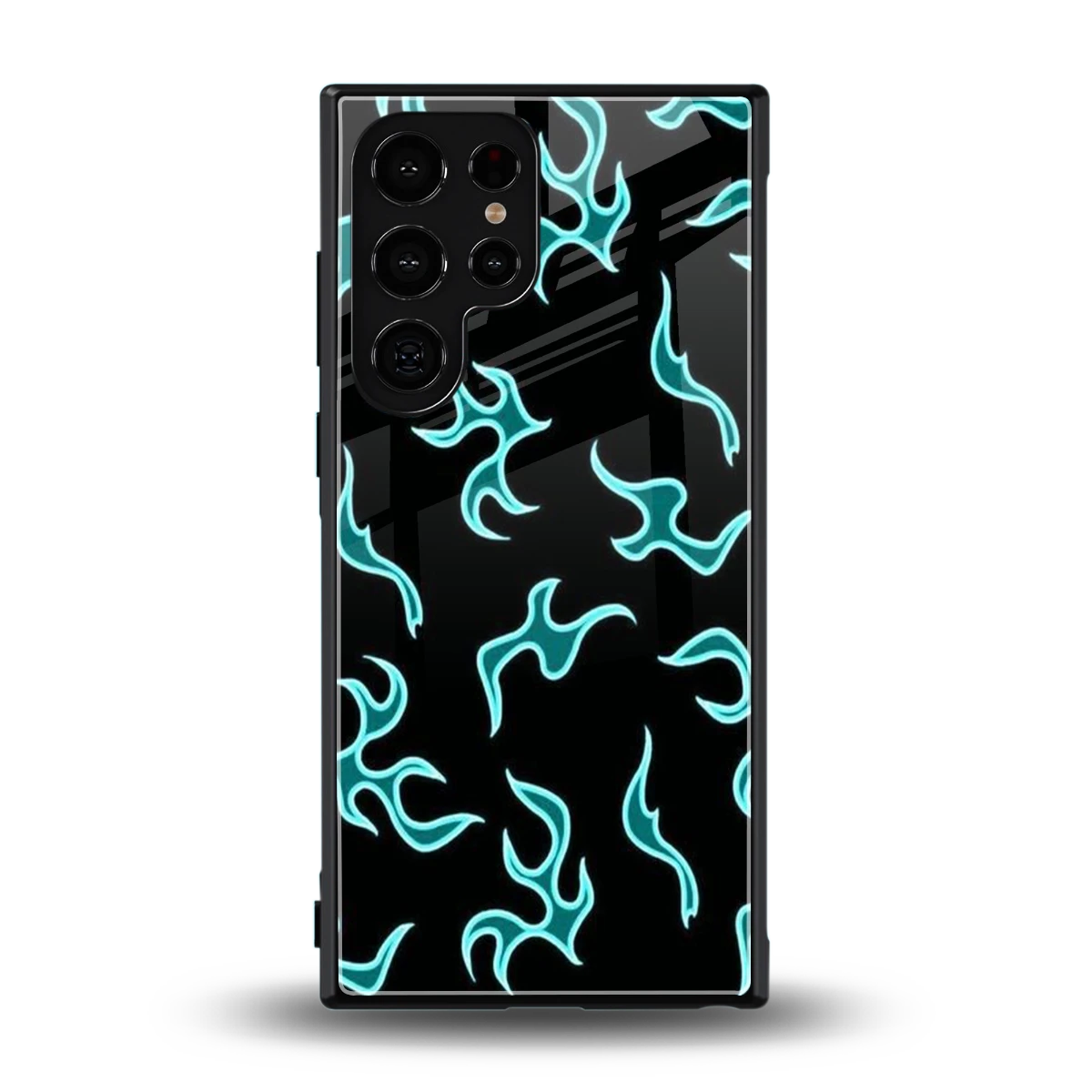 Lil Flames Black Blue back phone cover | glass case for samsung galaxy s24 ultra
