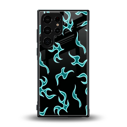 Lil Flames Black Blue back phone cover | glass case for samsung galaxy s24 ultra