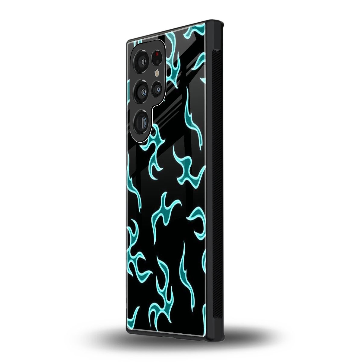 Lil Flames Black Blue samsung galaxy s24 ultra mobile cover | shockproof glass phone case