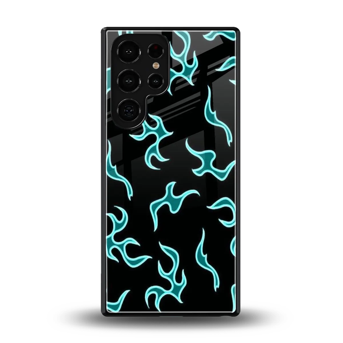 Lil Flames Black Blue back phone cover | glass case for samsung galaxy s25 ultra