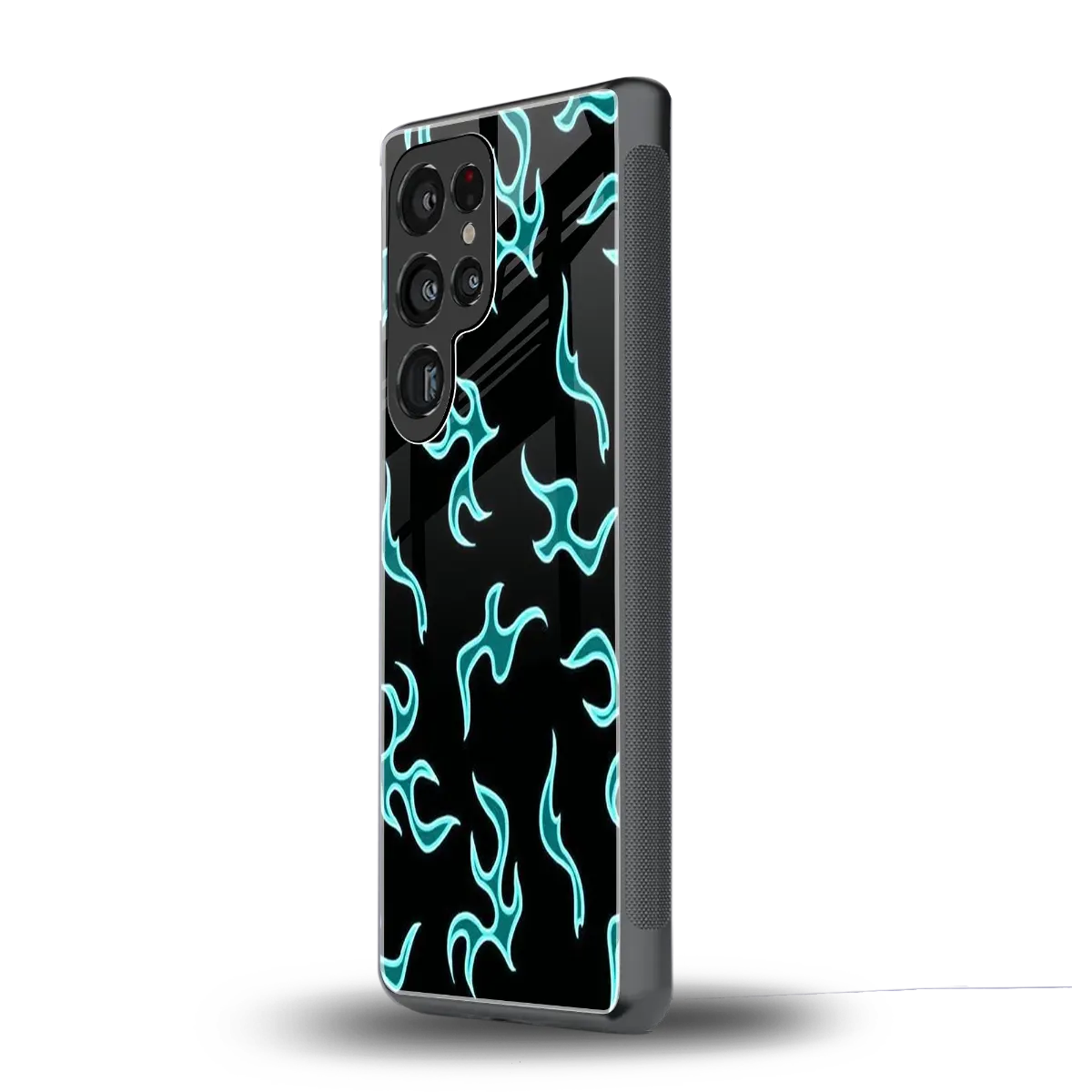 Lil Flames Black Blue samsung galaxy s25 ultra mobile cover | shockproof glass phone case