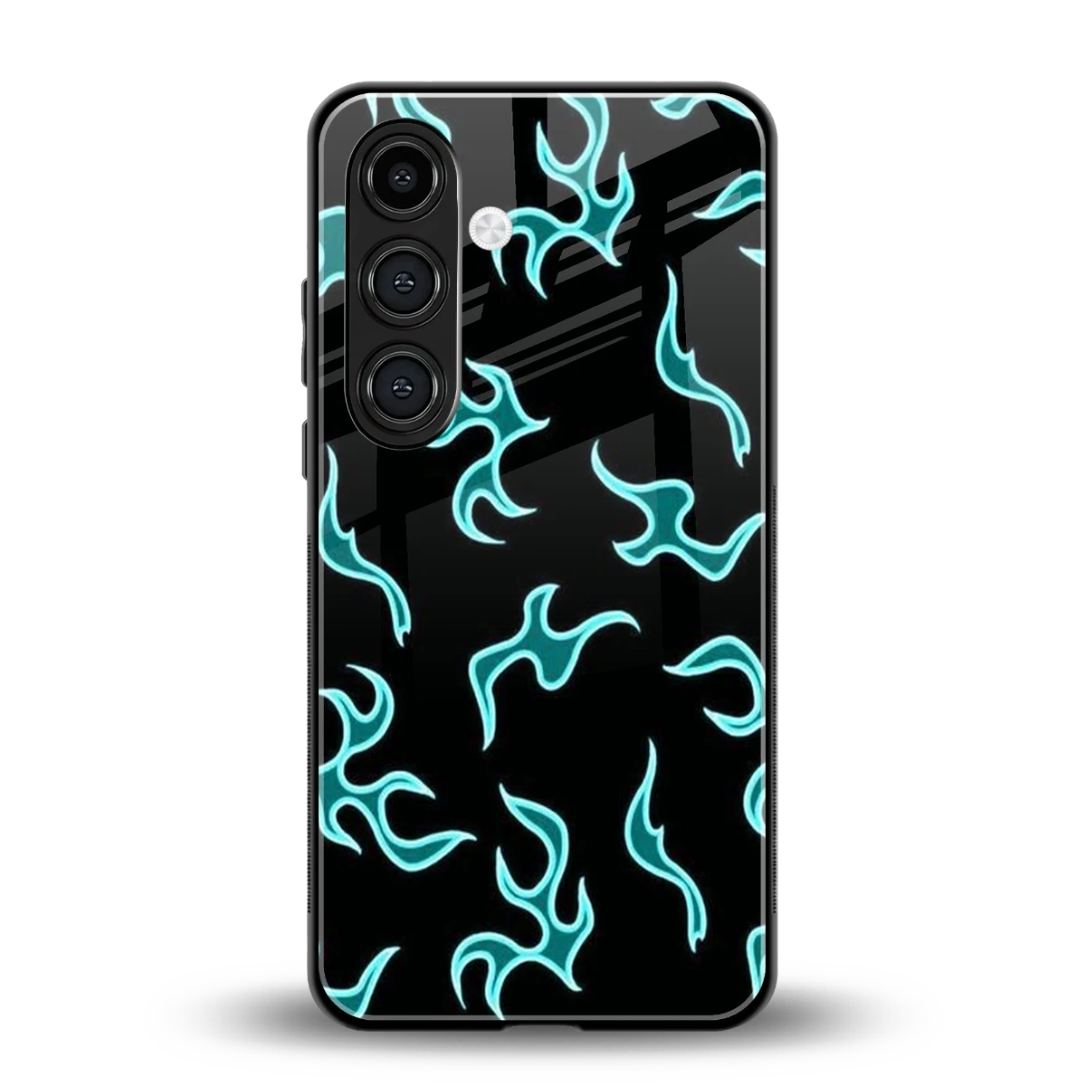 Lil Flames Black Blue back phone cover | glass case for samsung galaxy s24