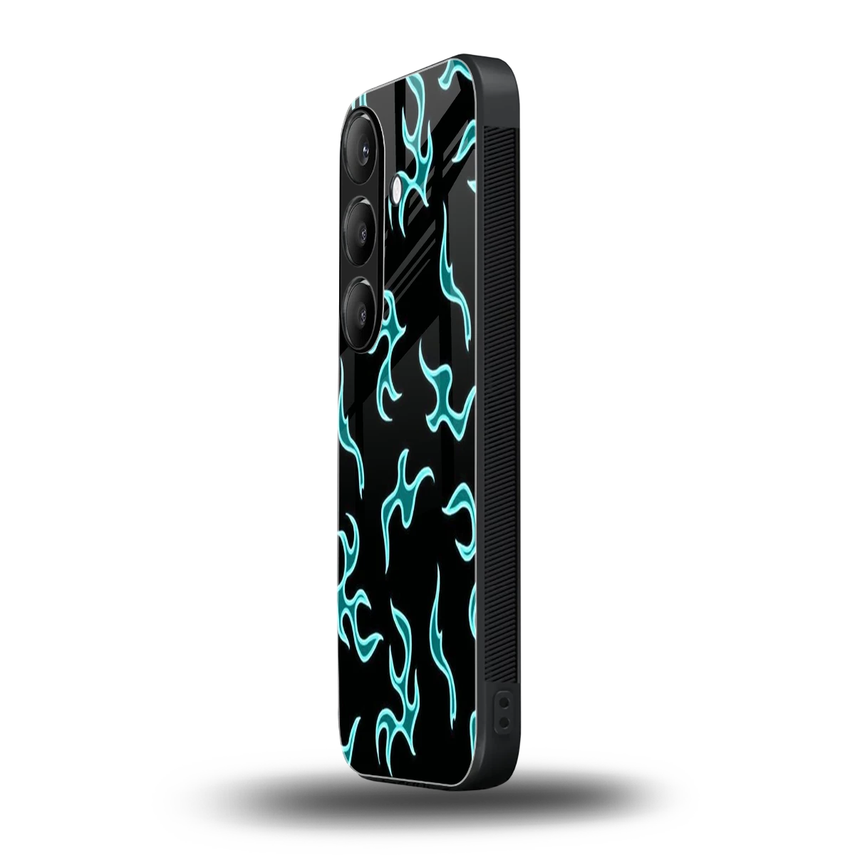 Lil Flames Black Blue samsung galaxy s25 mobile cover | shockproof glass phone case