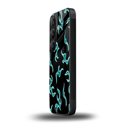 Lil Flames Black Blue samsung galaxy s24 mobile cover | shockproof glass phone case