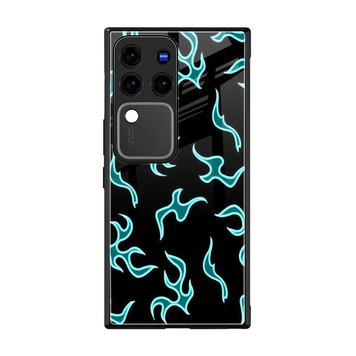 Lil Flames Black Blue back phone cover | glass case forvivo v30 pro