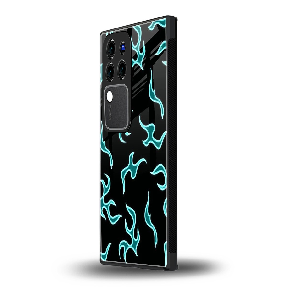 Lil Flames Black Bluevivo v30 pro mobile cover | shockproof glass phone case