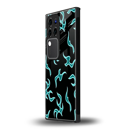 Lil Flames Black Bluevivo v30 pro mobile cover | shockproof glass phone case