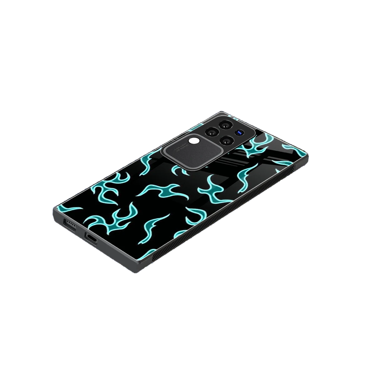 Lil Flames Black Blue stylish phone case forvivo v30 pro | glossy glass and slim fit