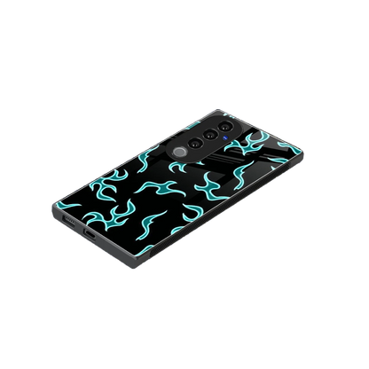 Lil Flames Black Blue stylish phone case for vivo v40 pro | glossy glass and slim fit