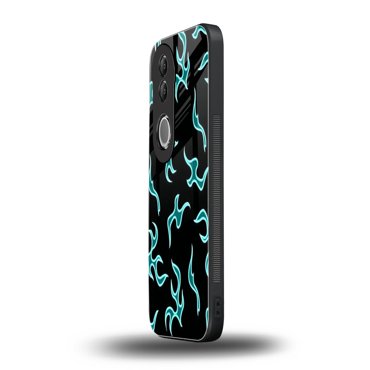 Lil Flames Black Blue vivo v50 mobile cover | shockproof glass phone case