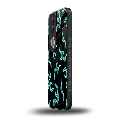 Lil Flames Black Blue vivo v50 mobile cover | shockproof glass phone case