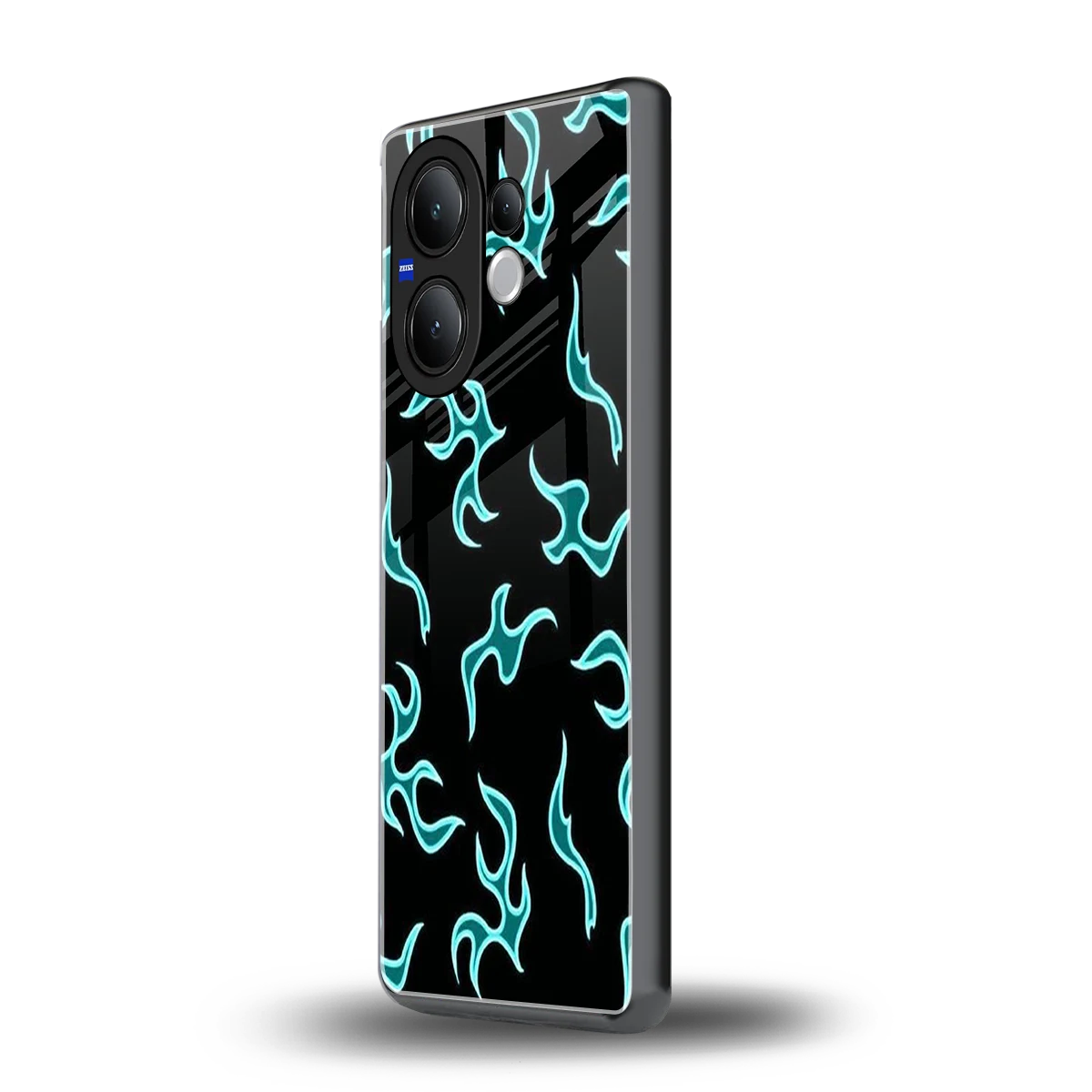 Lil Flames Black Blue vivo v60 mobile cover | shockproof glass phone case