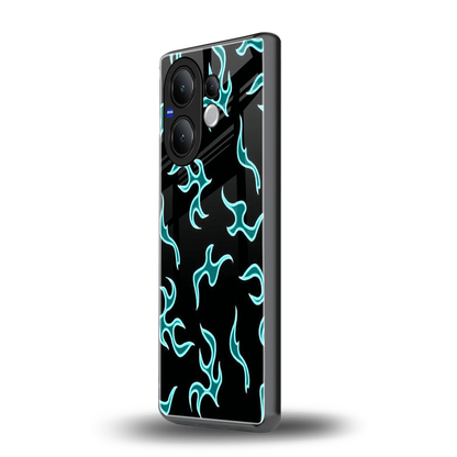 Lil Flames Black Blue vivo v60 mobile cover | shockproof glass phone case