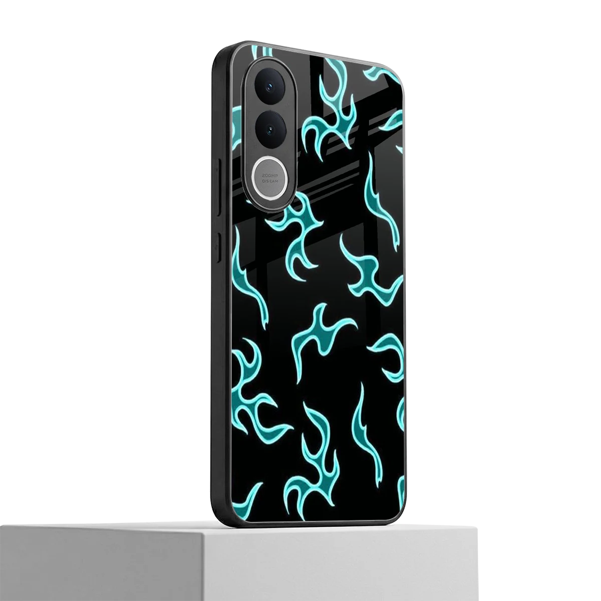 Lil Flames Black Blue vivo v70 fe mobile cover | shockproof glass phone case