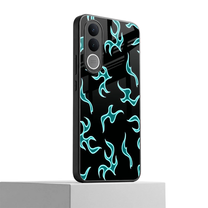 Lil Flames Black Blue vivo v70 fe mobile cover | shockproof glass phone case