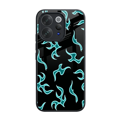 Lil Flames Black Blue back phone cover | glass case for vivo v70 elite