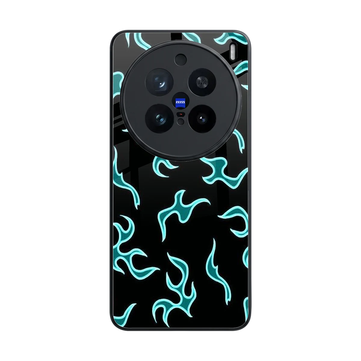 Lil Flames Black Blue back phone cover | glass case for vivo x200 pro