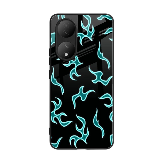 Lil Flames Black Blue back phone cover | glass case for Vivo-y100